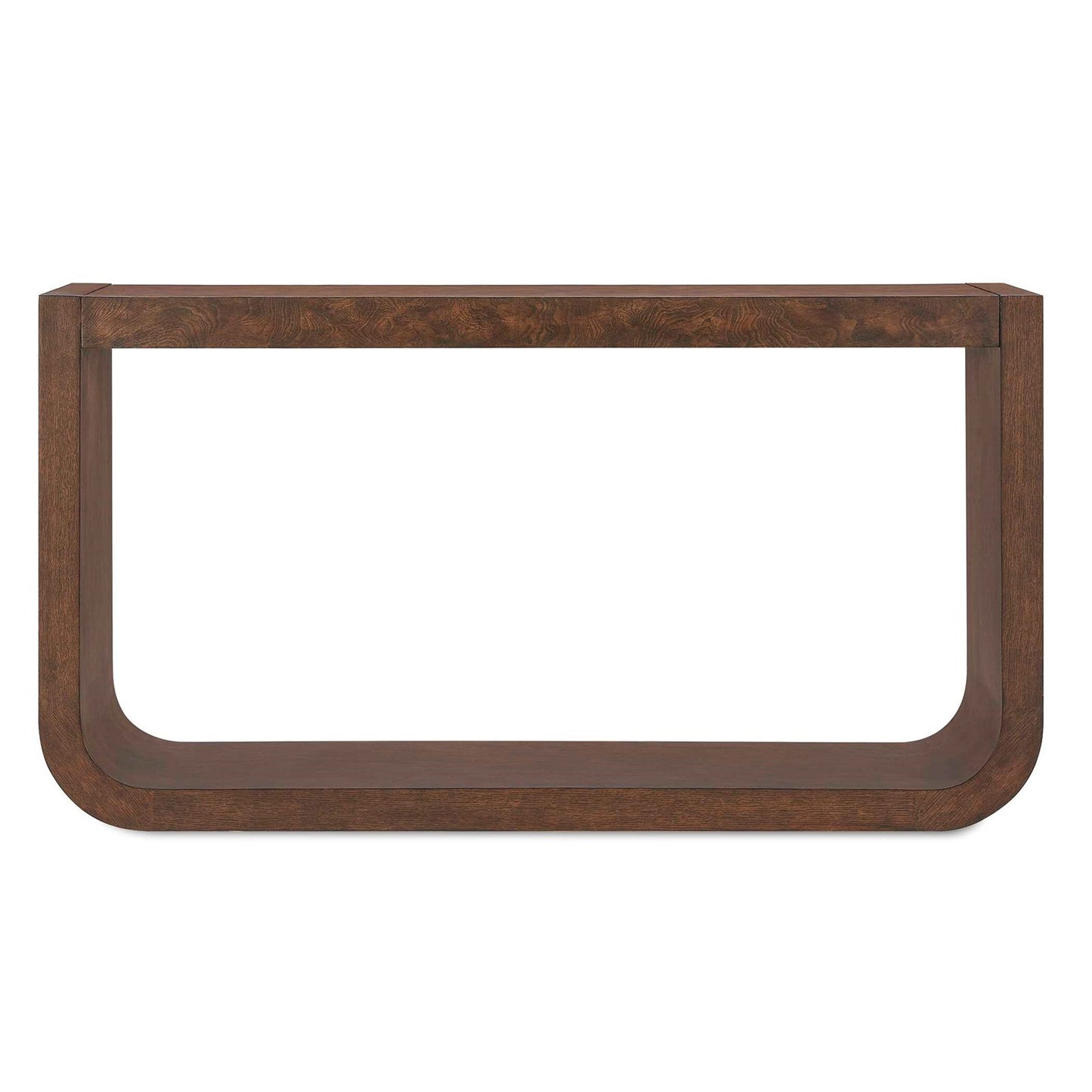 Uttermost Flores 58in Modern Console Table | Dark Walnut Oak & Burl Veneer | Entryway & Living Room Hall Table | 58 x 14 x 32 in | Model 51174