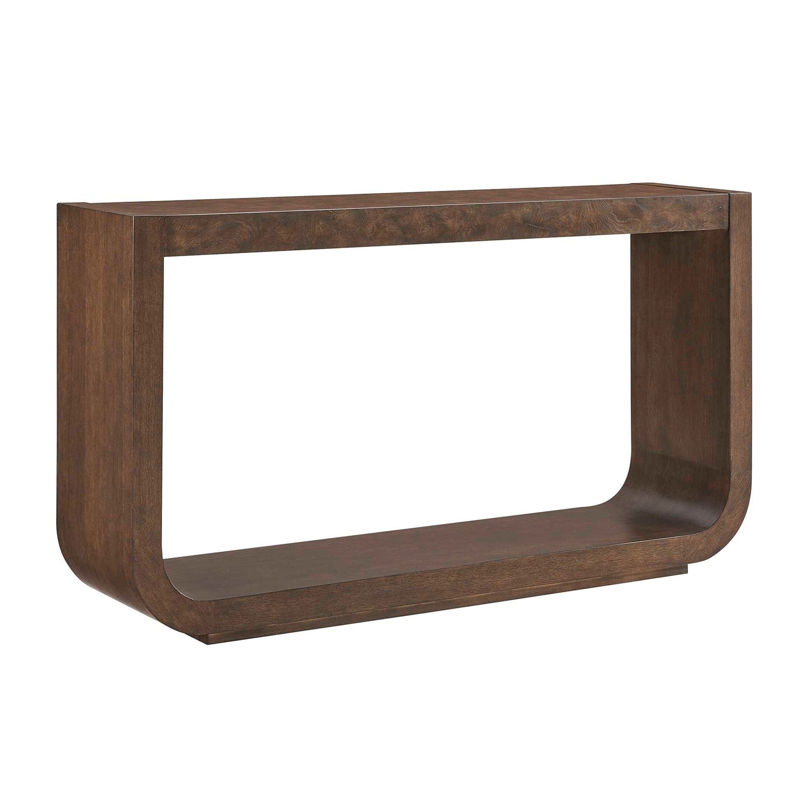 Uttermost Flores 58in Modern Console Table | Dark Walnut Oak & Burl Veneer | Entryway & Living Room Hall Table | 58 x 14 x 32 in | Model 51174