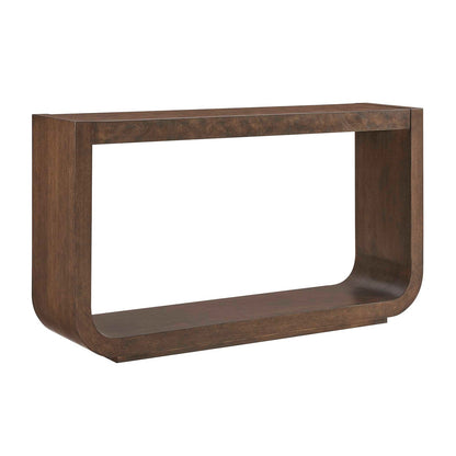 Uttermost Flores 58in Modern Console Table | Dark Walnut Oak & Burl Veneer | Entryway & Living Room Hall Table | 58 x 14 x 32 in | Model 51174