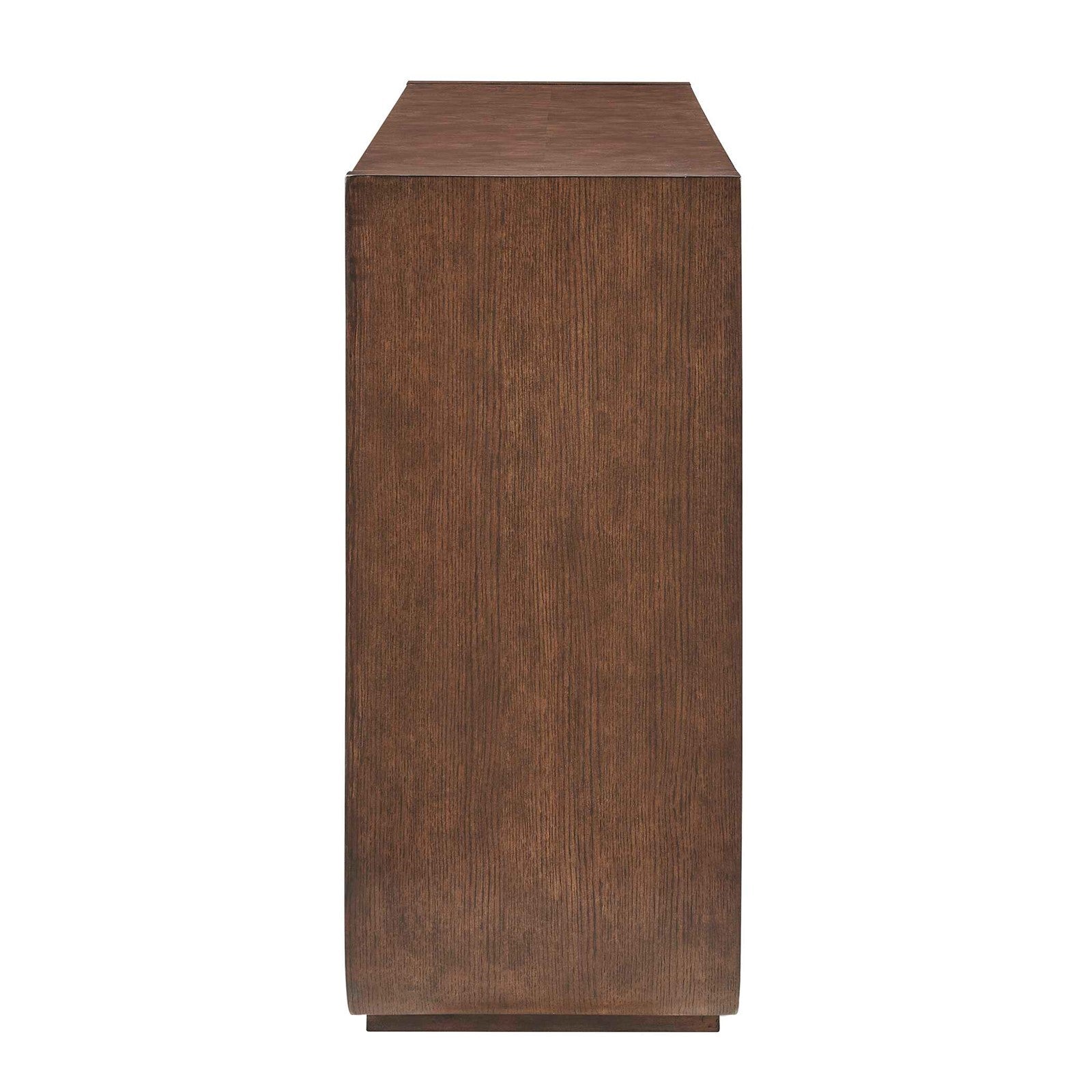 Uttermost Flores 58in Modern Console Table | Dark Walnut Oak & Burl Veneer | Entryway & Living Room Hall Table | 58 x 14 x 32 in | Model 51174