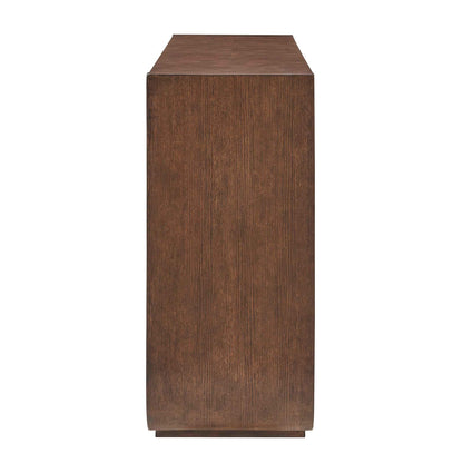 Uttermost Flores 58in Modern Console Table | Dark Walnut Oak & Burl Veneer | Entryway & Living Room Hall Table | 58 x 14 x 32 in | Model 51174