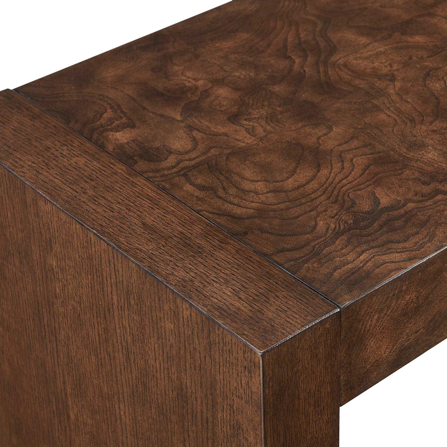 Uttermost Flores 58in Modern Console Table | Dark Walnut Oak & Burl Veneer | Entryway & Living Room Hall Table | 58 x 14 x 32 in | Model 51174