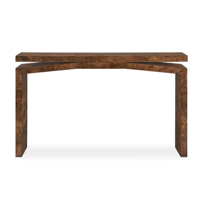 Uttermost Naoko 52in Burl Wood Console Table | Dark Walnut Mappa Burl Veneer | Entryway & Living Room Hall Table | 52 x 12 x 31 in | Model 51176