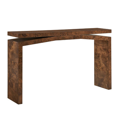 Uttermost Naoko 52in Burl Wood Console Table | Dark Walnut Mappa Burl Veneer | Entryway & Living Room Hall Table | 52 x 12 x 31 in | Model 51176