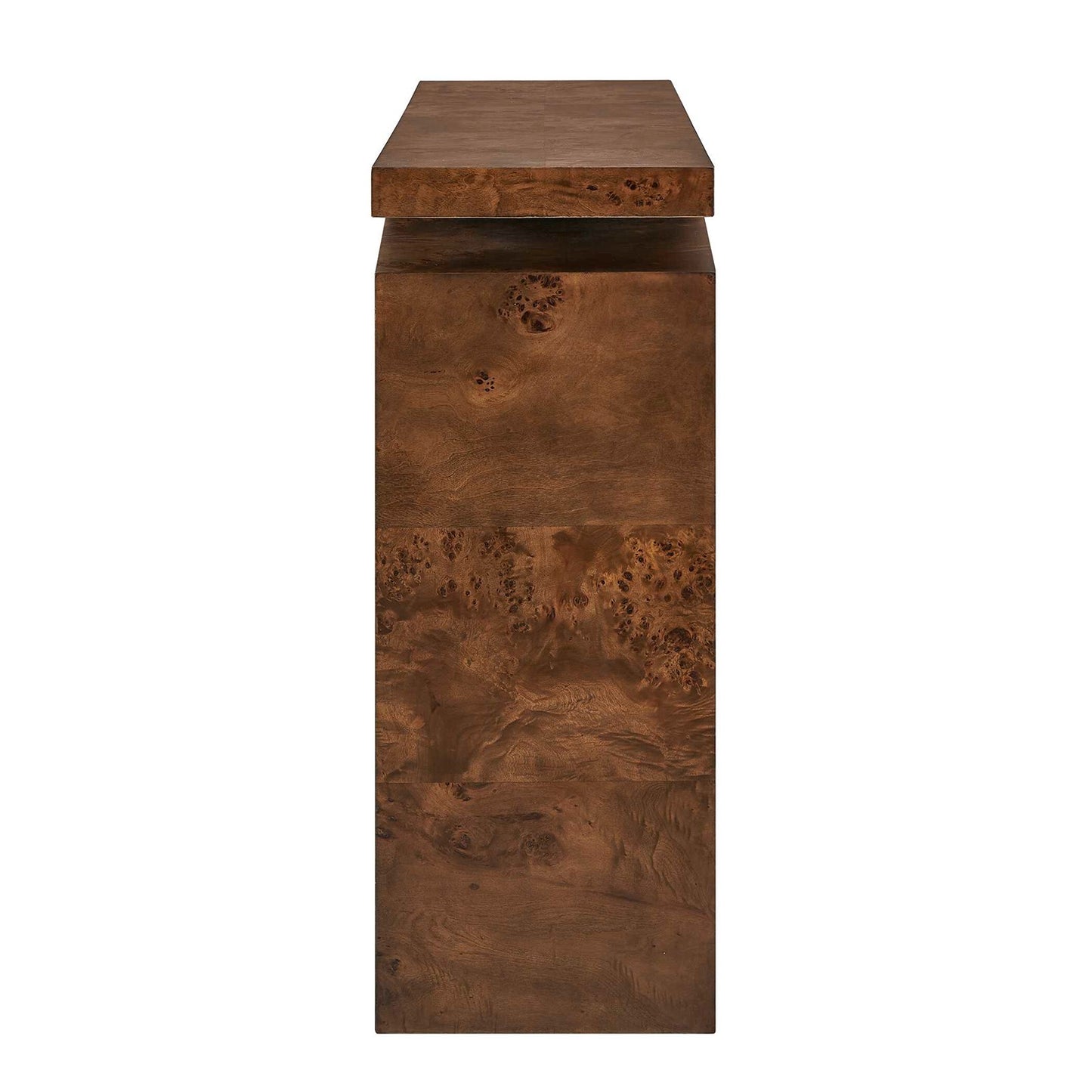 Uttermost Naoko 52in Burl Wood Console Table | Dark Walnut Mappa Burl Veneer | Entryway & Living Room Hall Table | 52 x 12 x 31 in | Model 51176