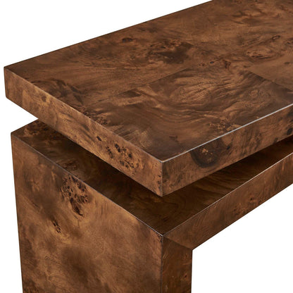 Uttermost Naoko 52in Burl Wood Console Table | Dark Walnut Mappa Burl Veneer | Entryway & Living Room Hall Table | 52 x 12 x 31 in | Model 51176