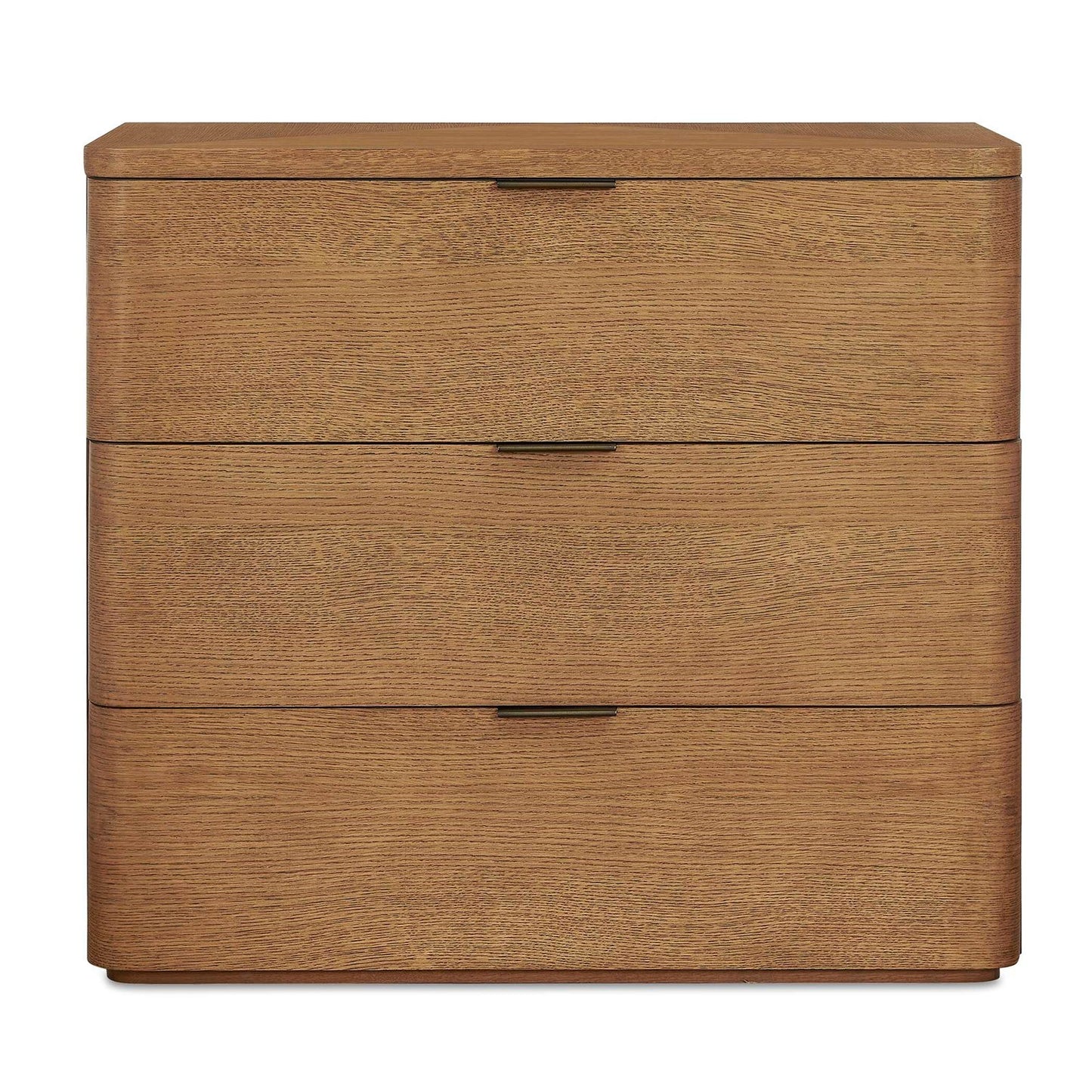 Uttermost Duluth 36in 3-Drawer Chest | Oak Veneer Natural Finish with Dark Bronze Pulls | Bedroom & Entryway Storage | 36 x 18 x 32 in | Model 51179