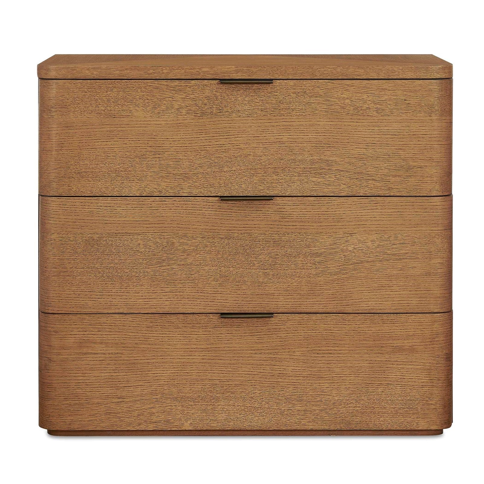 Uttermost Duluth 36in 3-Drawer Chest | Oak Veneer Natural Finish with Dark Bronze Pulls | Bedroom & Entryway Storage | 36 x 18 x 32 in | Model 51179