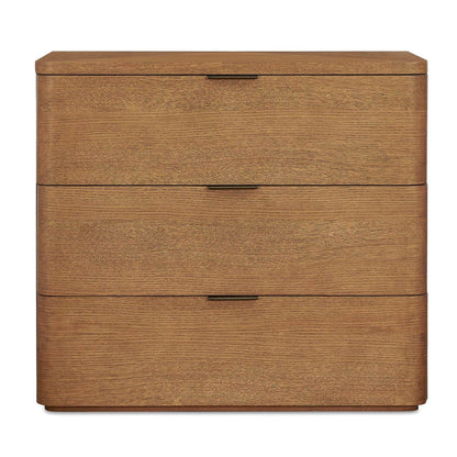 Uttermost Duluth 36in 3-Drawer Chest | Oak Veneer Natural Finish with Dark Bronze Pulls | Bedroom & Entryway Storage | 36 x 18 x 32 in | Model 51179