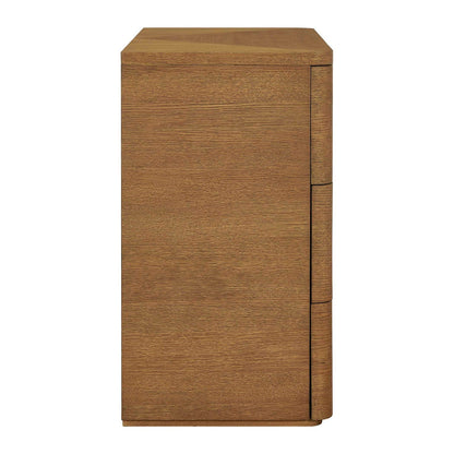 Uttermost Duluth 36in 3-Drawer Chest | Oak Veneer Natural Finish with Dark Bronze Pulls | Bedroom & Entryway Storage | 36 x 18 x 32 in | Model 51179