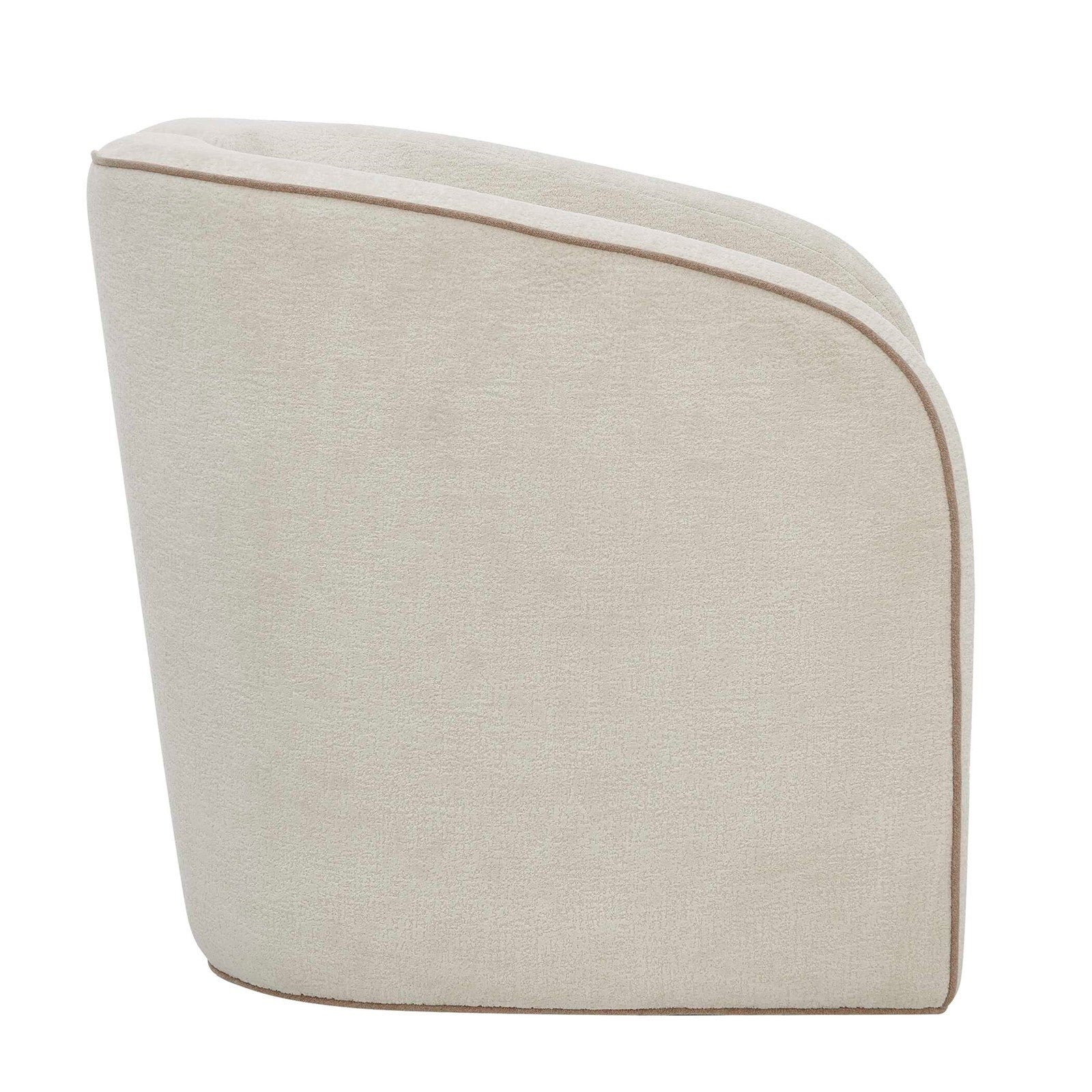 Uttermost Vega 30.6in Swivel Accent Chair | Ecru Chenille with Truffle Welt | Living Room & Reading Nook Seating | 30.6 x 30.7 x 30.3 in | Model 53144