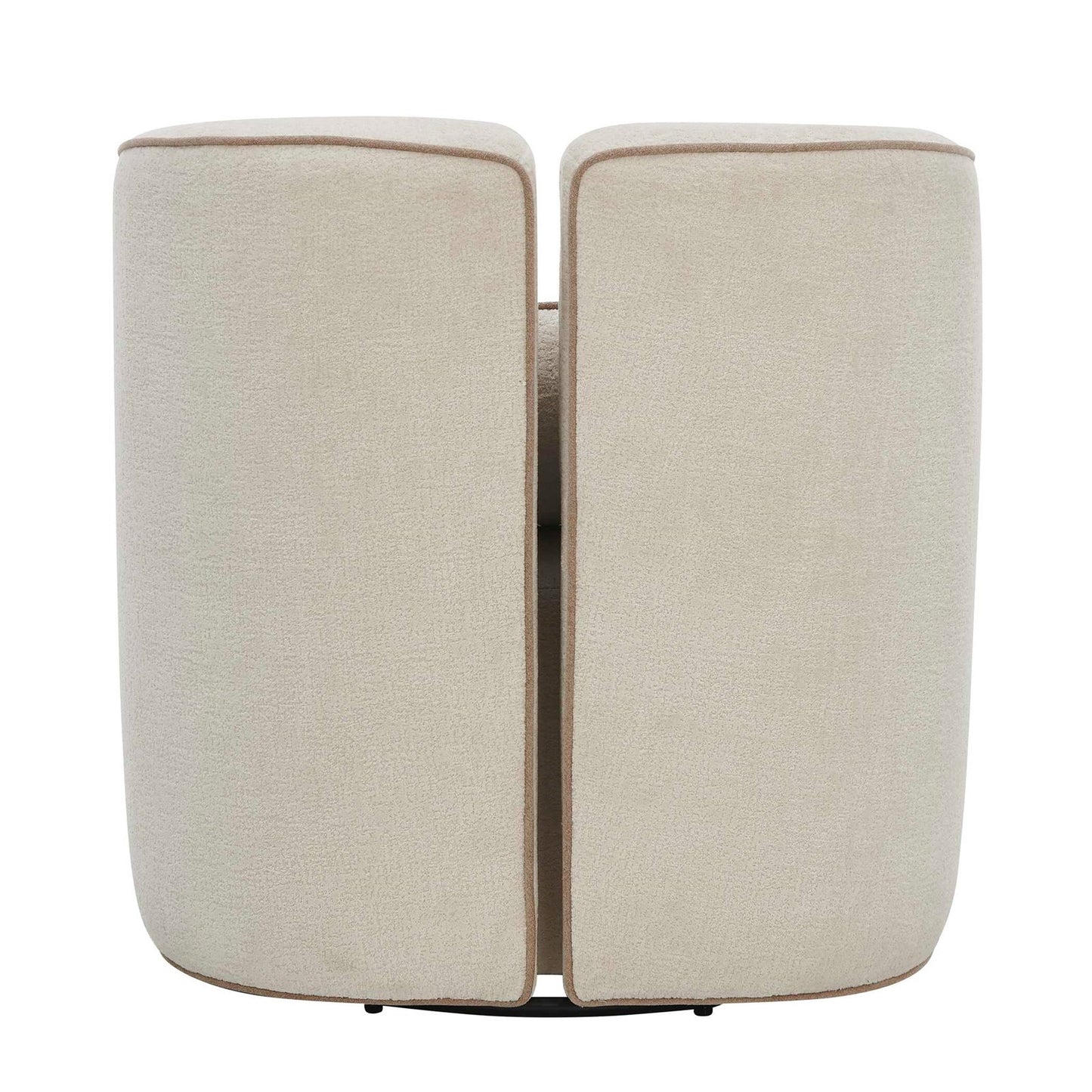 Uttermost Vega 30.6in Swivel Accent Chair | Ecru Chenille with Truffle Welt | Living Room & Reading Nook Seating | 30.6 x 30.7 x 30.3 in | Model 53144