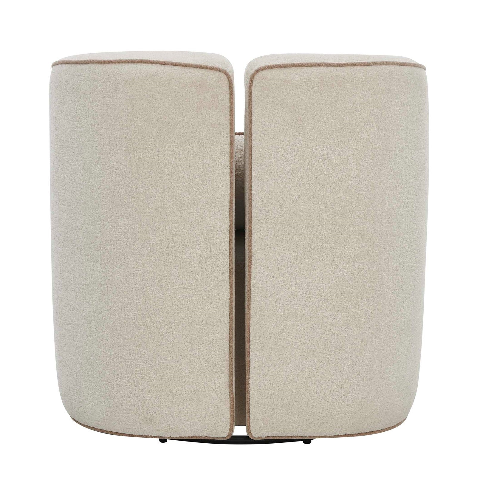 Uttermost Vega 30.6in Swivel Accent Chair | Ecru Chenille with Truffle Welt | Living Room & Reading Nook Seating | 30.6 x 30.7 x 30.3 in | Model 53144