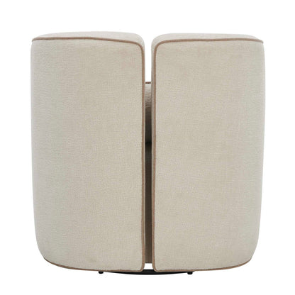 Uttermost Vega 30.6in Swivel Accent Chair | Ecru Chenille with Truffle Welt | Living Room & Reading Nook Seating | 30.6 x 30.7 x 30.3 in | Model 53144