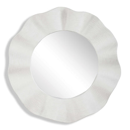 Uttermost Wave Length 40in Round White Mirror | Textured Matte White Frame | Entryway & Bathroom Accent | 40 x 5.12 x 40 in | Model 8286