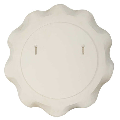 Uttermost Wave Length 40in Round White Mirror | Textured Matte White Frame | Entryway & Bathroom Accent | 40 x 5.12 x 40 in | Model 8286