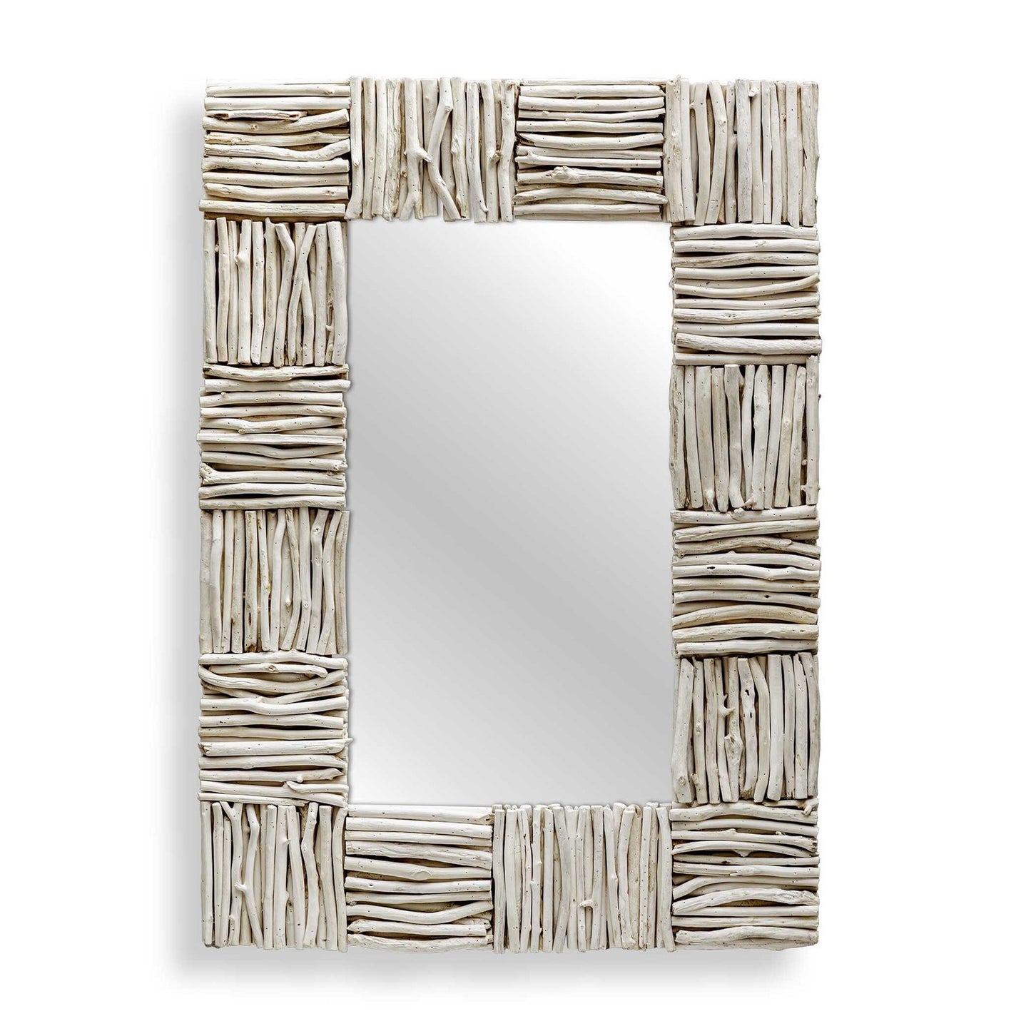 Uttermost Lathey 35.75in Teak Branch Mirror | Natural Bleached Teak Frame | Entryway & Living Room Wall Mirror | 35.75 x 2.3 x 51.25 in | Model 8386