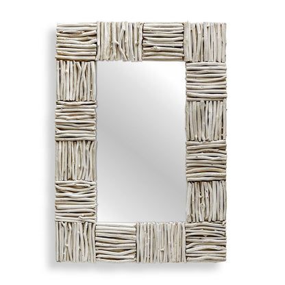 Uttermost Lathey 35.75in Teak Branch Mirror | Natural Bleached Teak Frame | Entryway & Living Room Wall Mirror | 35.75 x 2.3 x 51.25 in | Model 8386