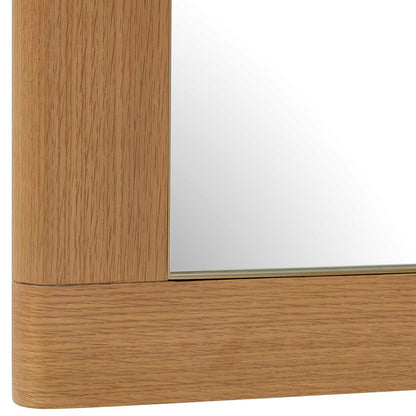 Uttermost Bishop 30x40in Gunstock Oak Mirror | Curved Oak Veneer Frame with Antique Brass Liner | Entryway & Bedroom Wall Mirror | Model 8408
