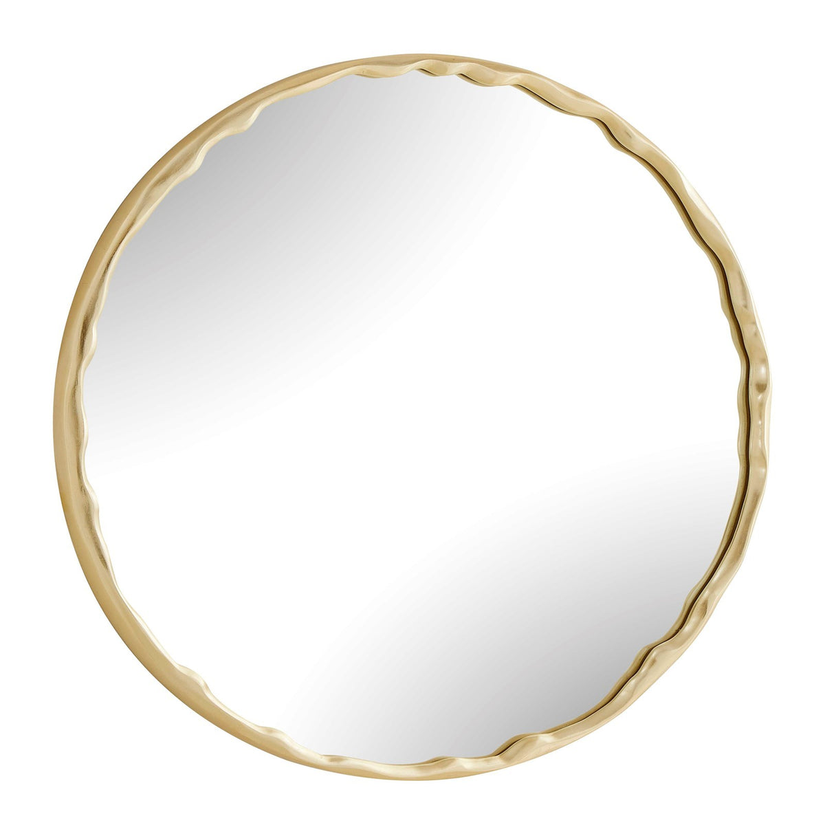 Uttermost Crinkle 40in Round Wall Mirror | Champagne Leaf Brass Gold | Entryway & Bedroom Accent | 40 x 40 x 1.5 in | Model 8413