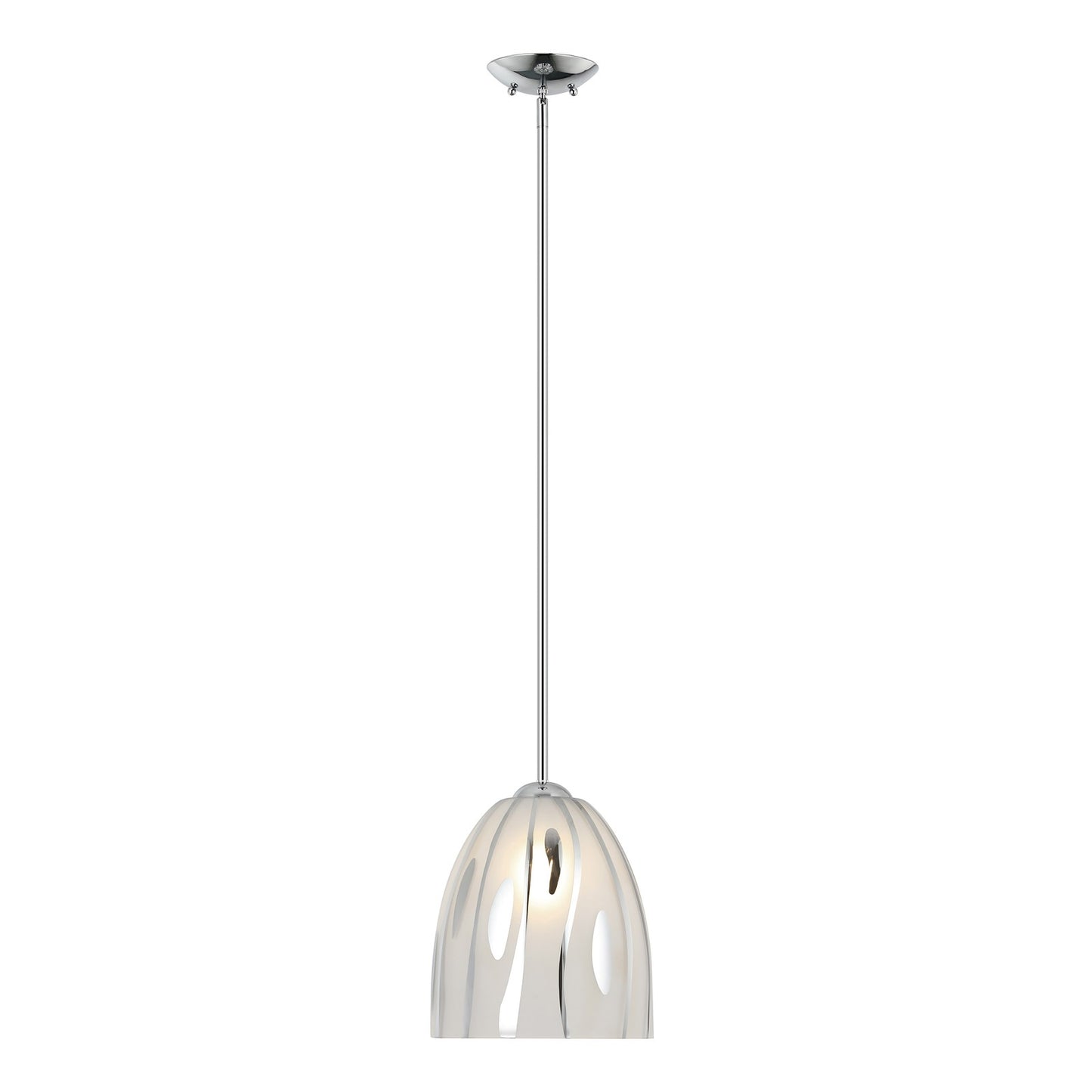 Varaluz Chroman Empire 1Lt Bell Pendant, Two-Layer Smoky Chrome
