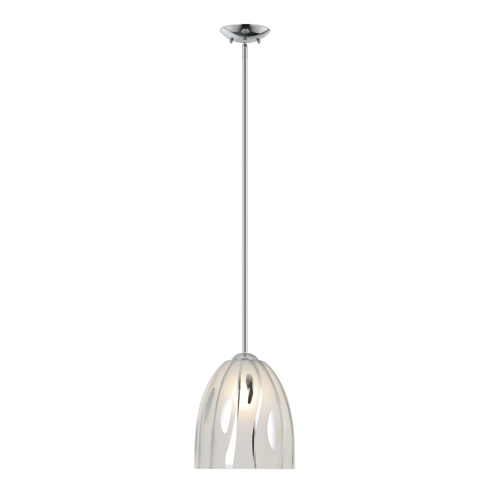 Varaluz Chroman Empire 1Lt Bell Pendant, Two-Layer Smoky Chrome