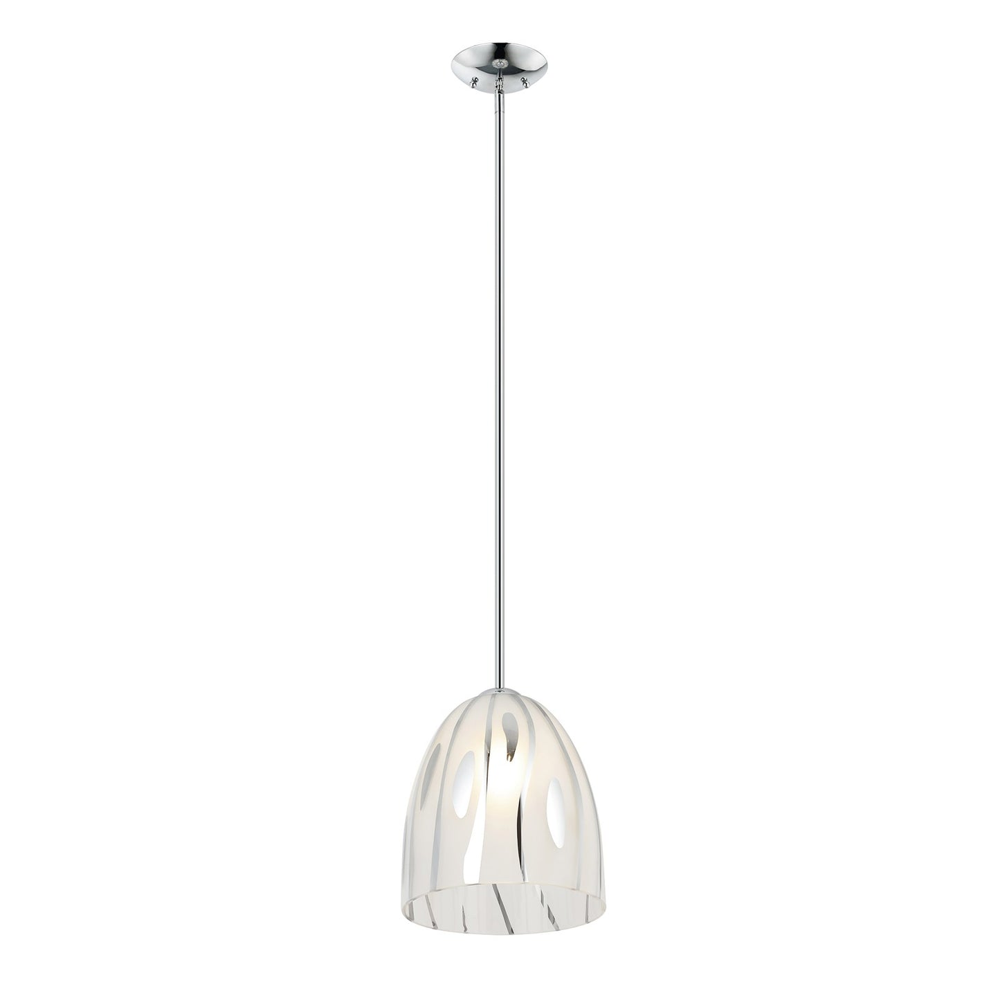 Varaluz Chroman Empire 1Lt Bell Pendant, Two-Layer Smoky Chrome