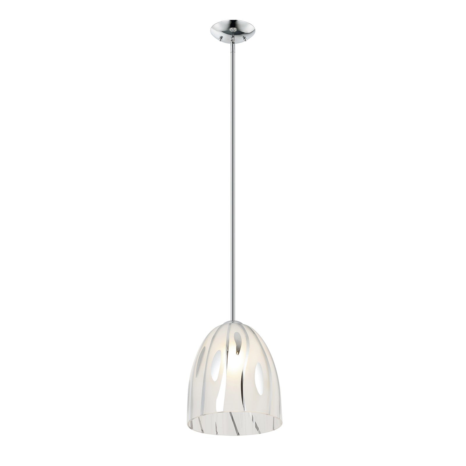 Varaluz Chroman Empire 1Lt Bell Pendant, Two-Layer Smoky Chrome