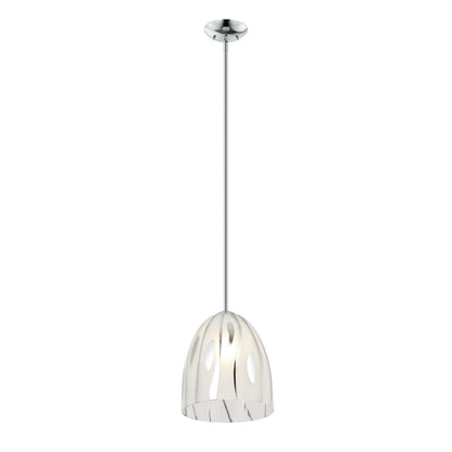 Varaluz Chroman Empire 1Lt Bell Pendant, Two-Layer Smoky Chrome