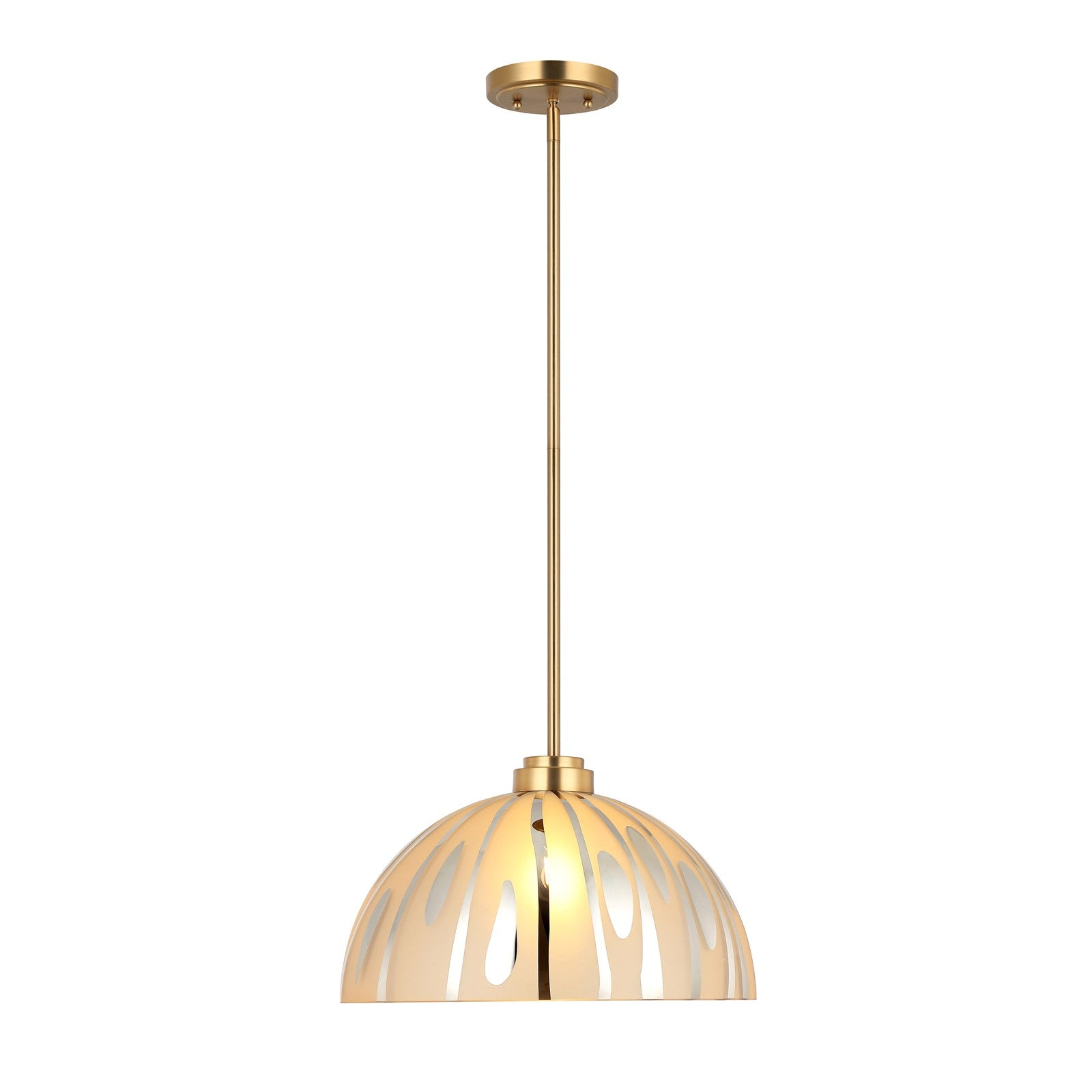 Varaluz Chroman Empire 1Lt 16"W Dome Pendant, Satin Gold