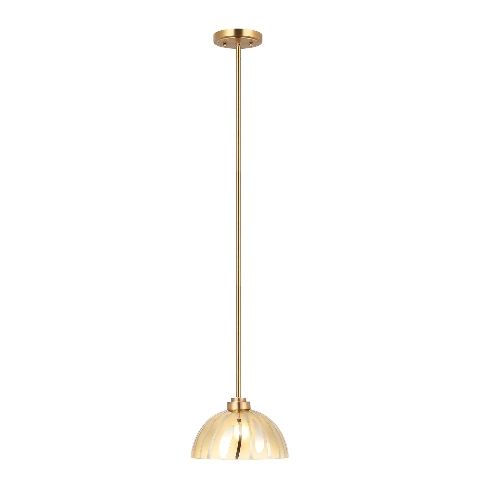 Varaluz Chroman Empire 1Lt 10"W Dome Pendant, Satin Gold