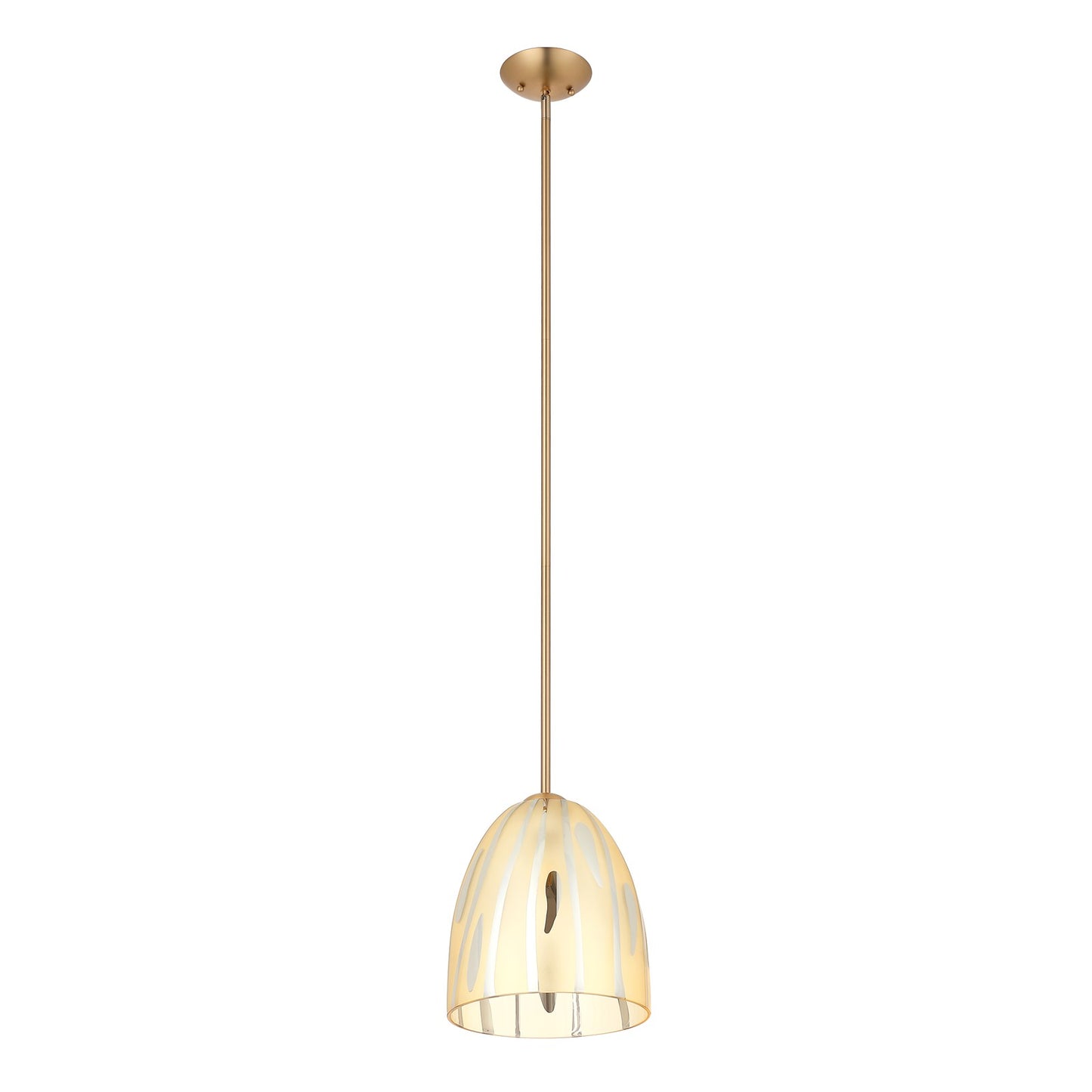 Varaluz Chroman Empire 1Lt Bell Pendant, Two-Layer Satin Gold