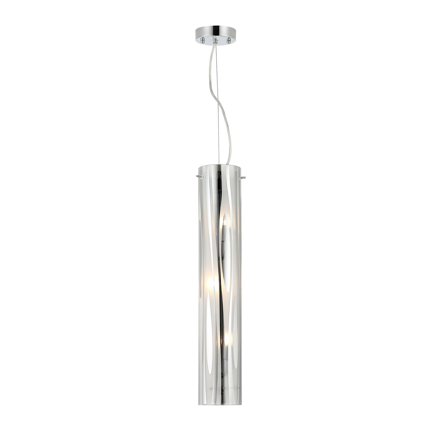 Varaluz Chroman Empire 3Lt Pendant, Chrome/Two-Layer Smoky Chrome