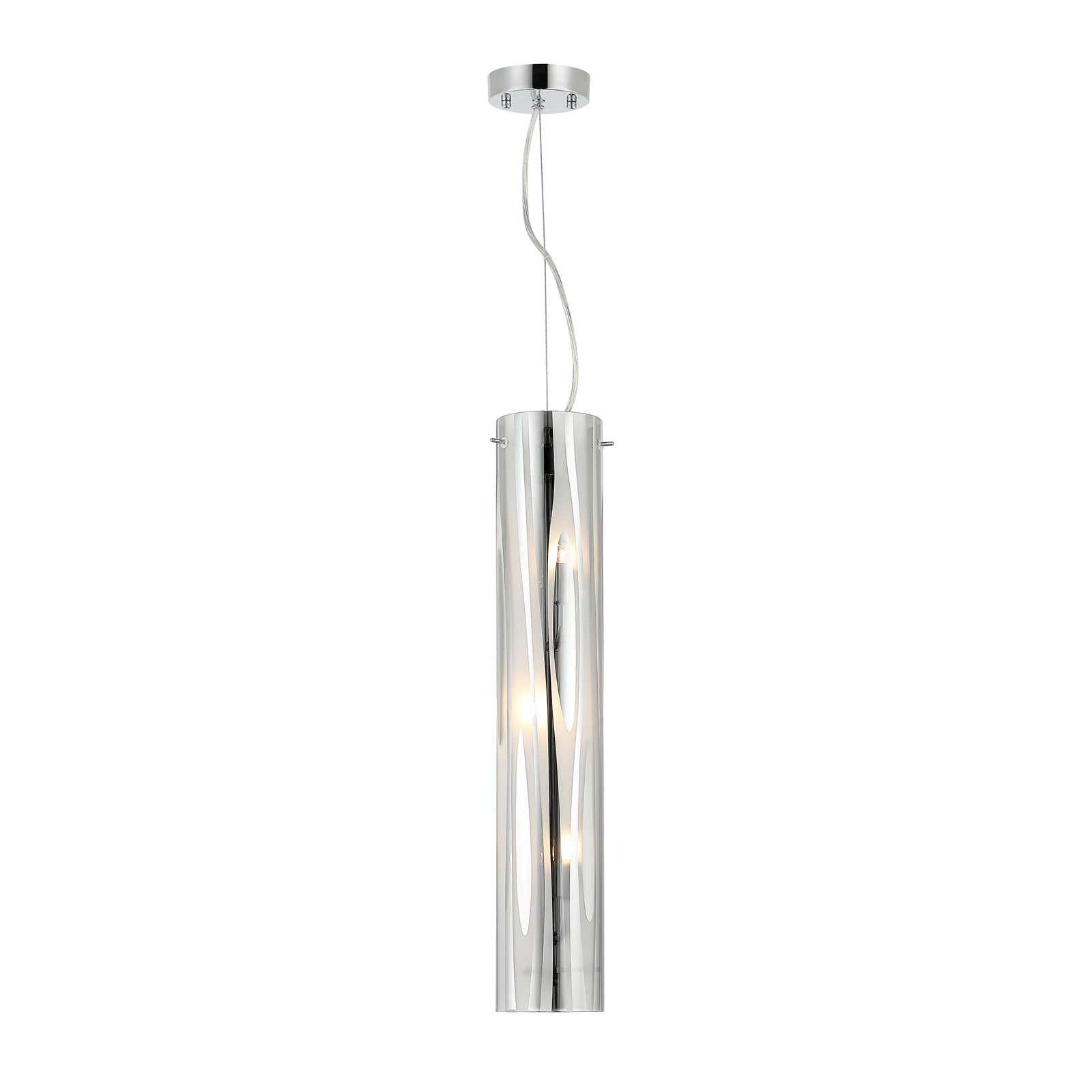 Varaluz Chroman Empire 3Lt Pendant, Chrome/Two-Layer Smoky Chrome