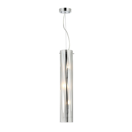 Varaluz Chroman Empire 3Lt Pendant, Chrome/Two-Layer Smoky Chrome