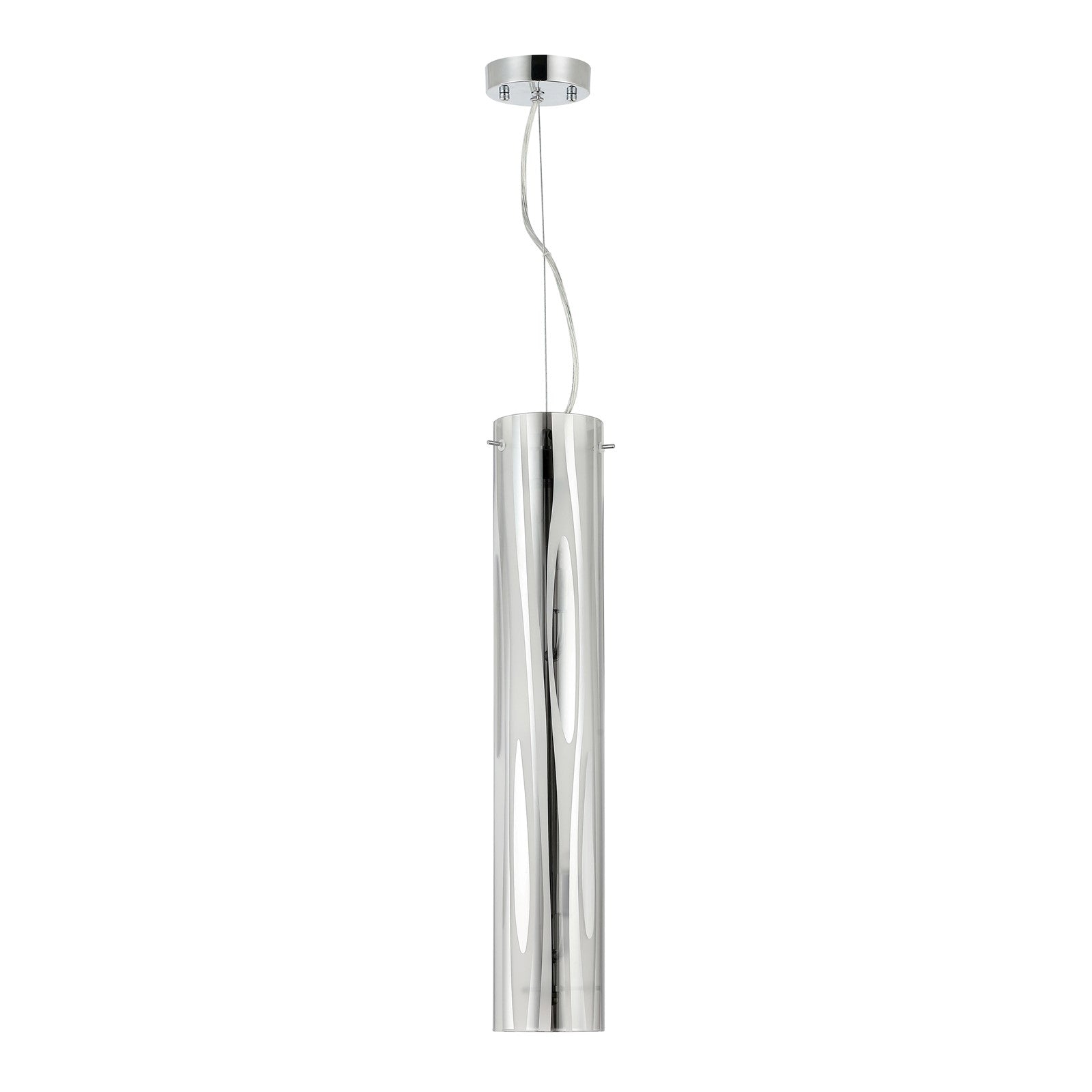 Varaluz Chroman Empire 3Lt Pendant, Chrome/Two-Layer Smoky Chrome