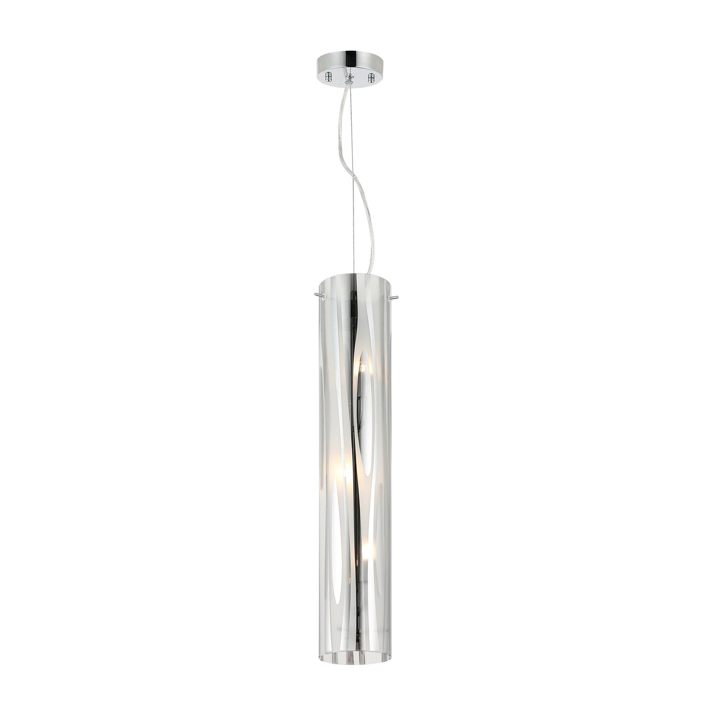 Varaluz Chroman Empire 3Lt Pendant, Chrome/Two-Layer Smoky Chrome