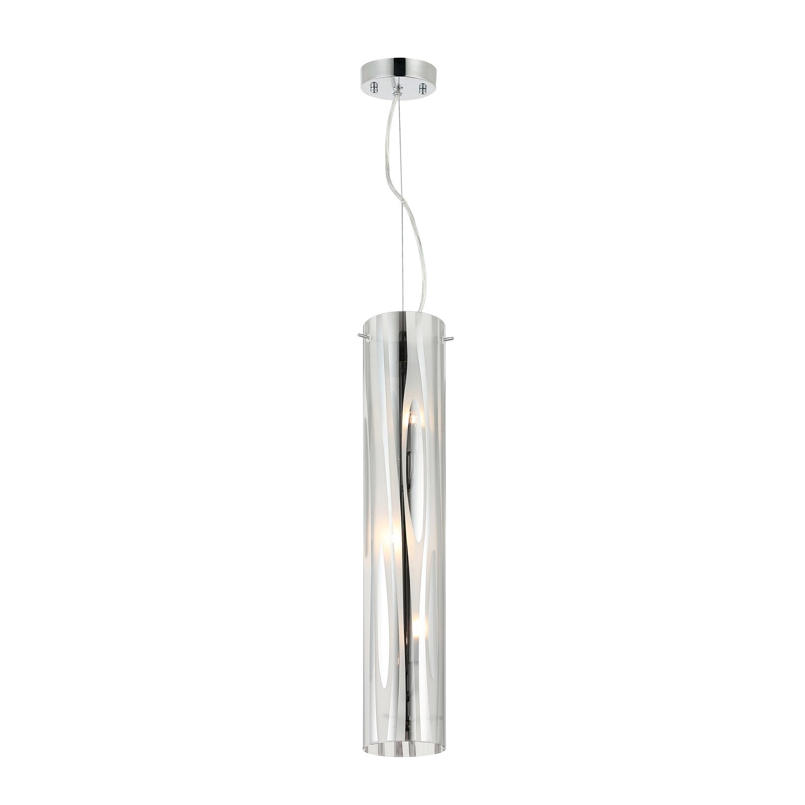 Varaluz Chroman Empire 3Lt Pendant, Chrome/Two-Layer Smoky Chrome