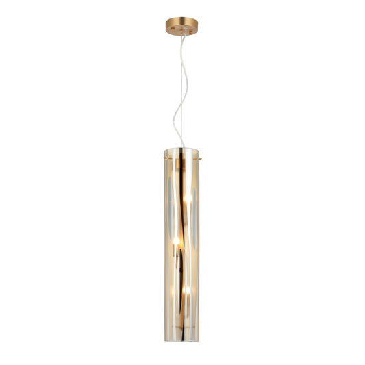 Varaluz Chroman Empire 3Lt Pendant, Satin Gold/Two-Layer Satin Gold