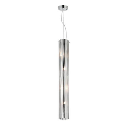 Varaluz Chroman Empire 4Lt Pendant, Chrome/Two-Layer Smoky Chrome