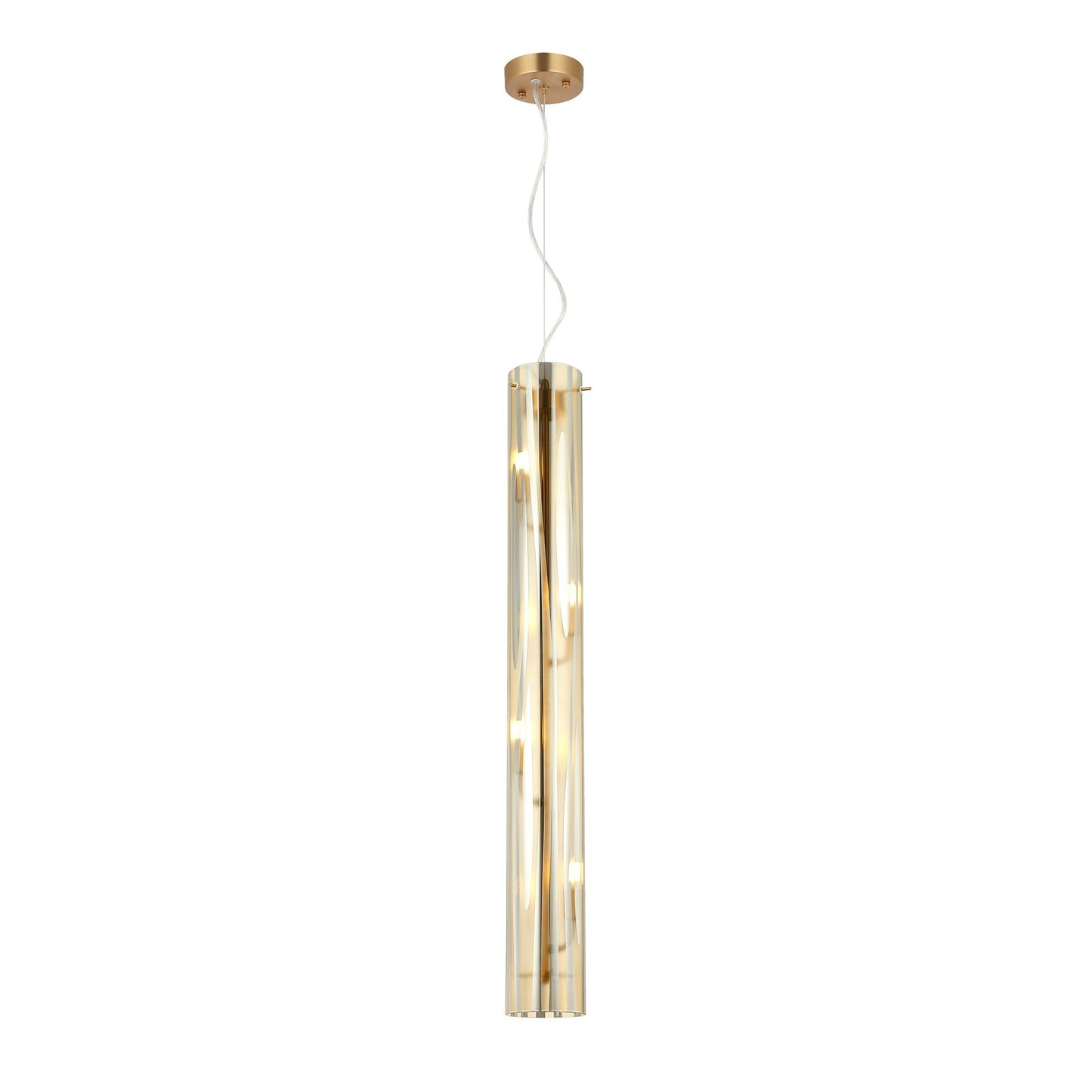 Varaluz Chroman Empire 4Lt Pendant, Satin Gold/Two-Layer Satin Gold