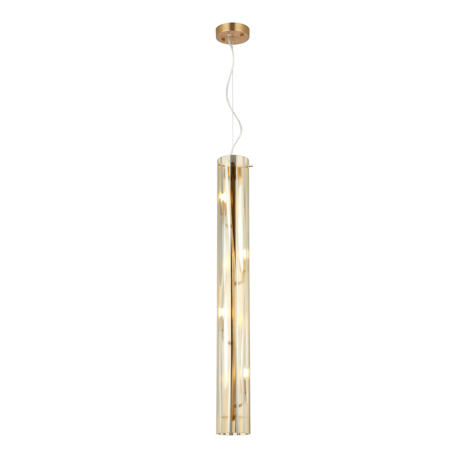 Varaluz Chroman Empire 4Lt Pendant, Satin Gold/Two-Layer Satin Gold