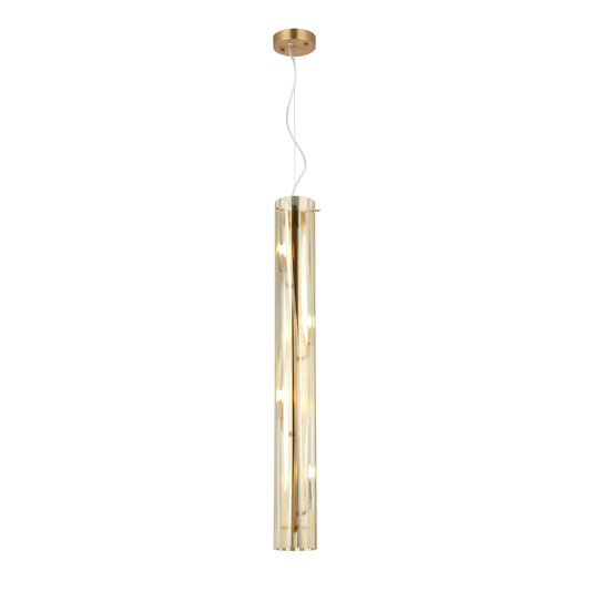 Varaluz Chroman Empire 4Lt Pendant, Satin Gold/Two-Layer Satin Gold