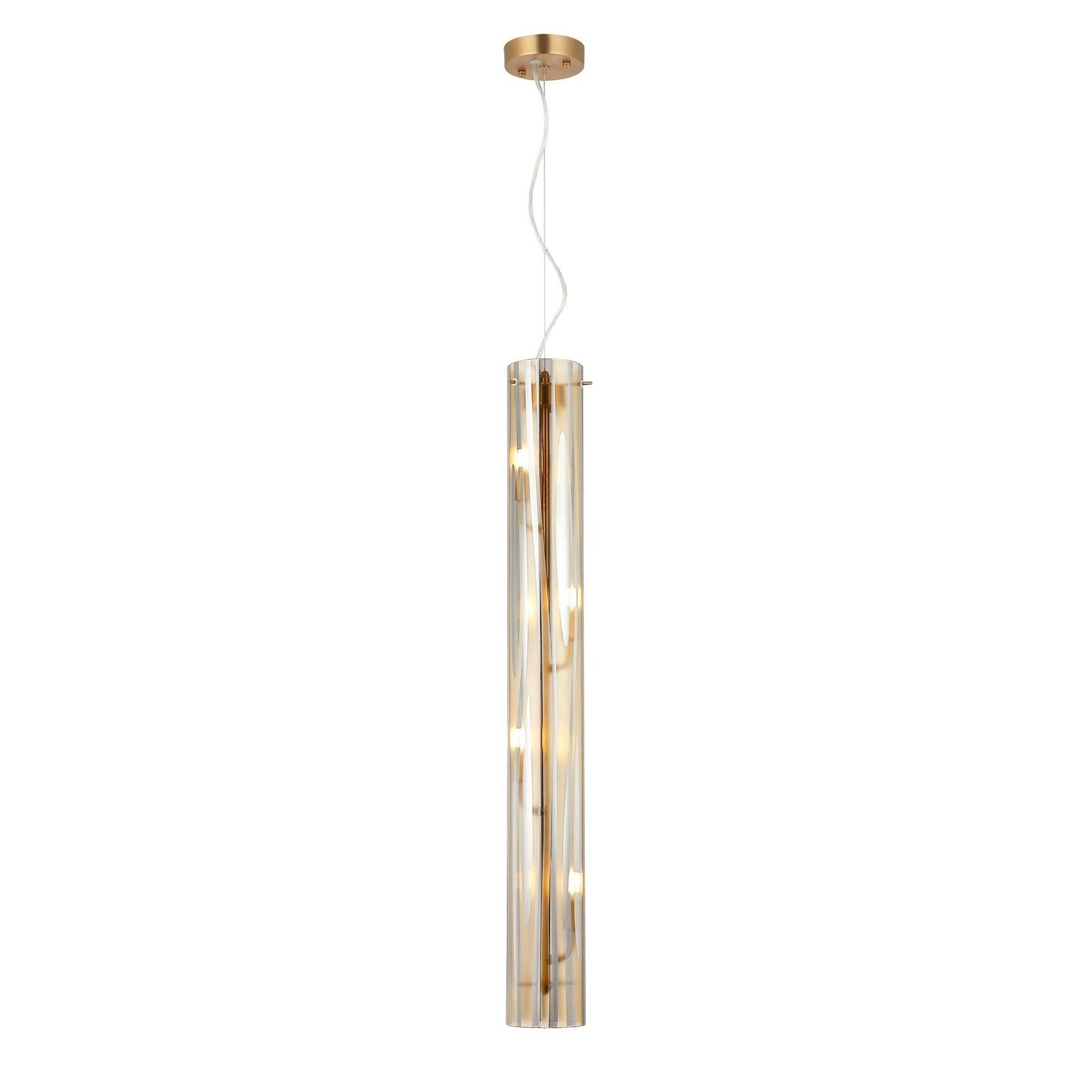 Varaluz Chroman Empire 4Lt Pendant, Satin Gold/Two-Layer Satin Gold