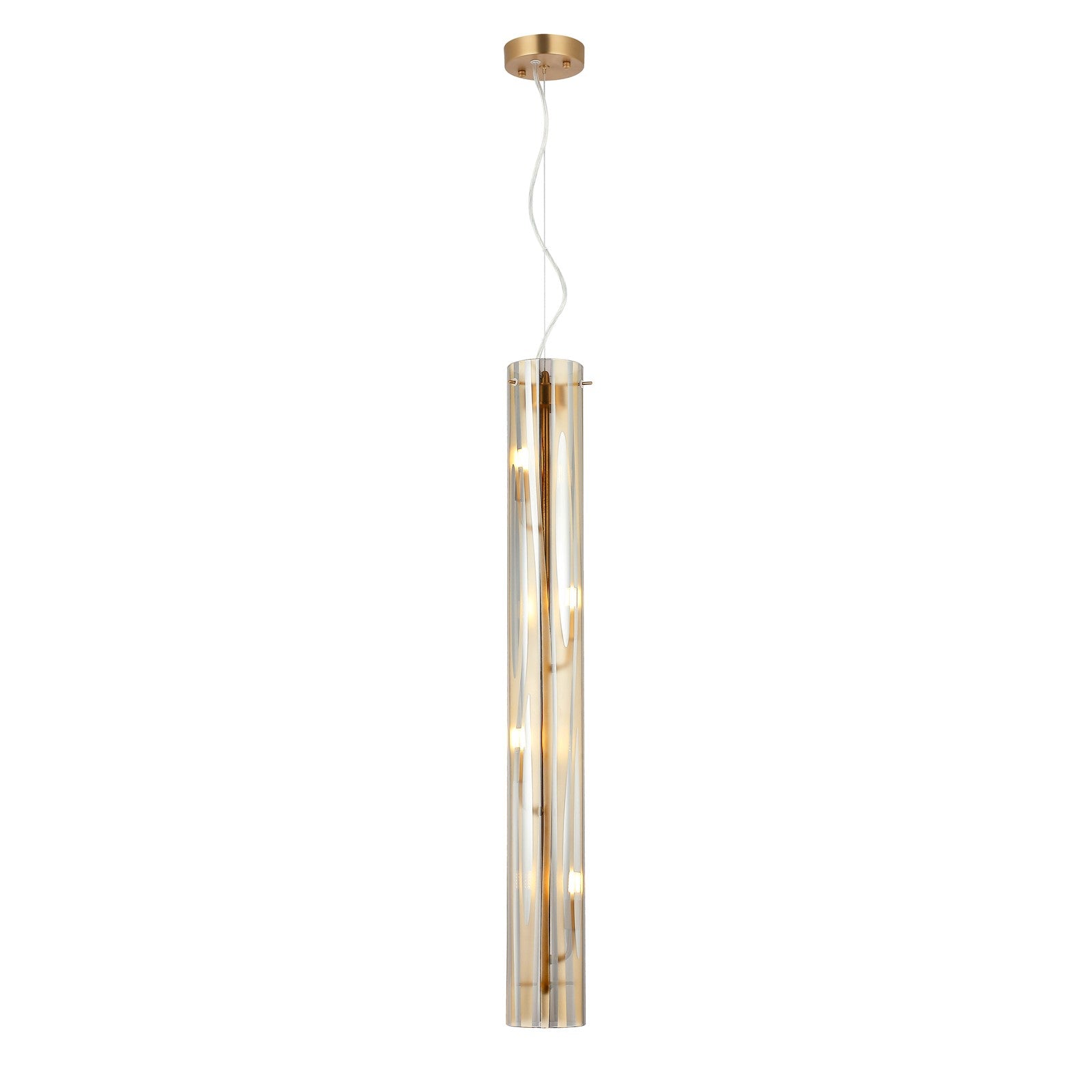 Varaluz Chroman Empire 4Lt Pendant, Satin Gold/Two-Layer Satin Gold