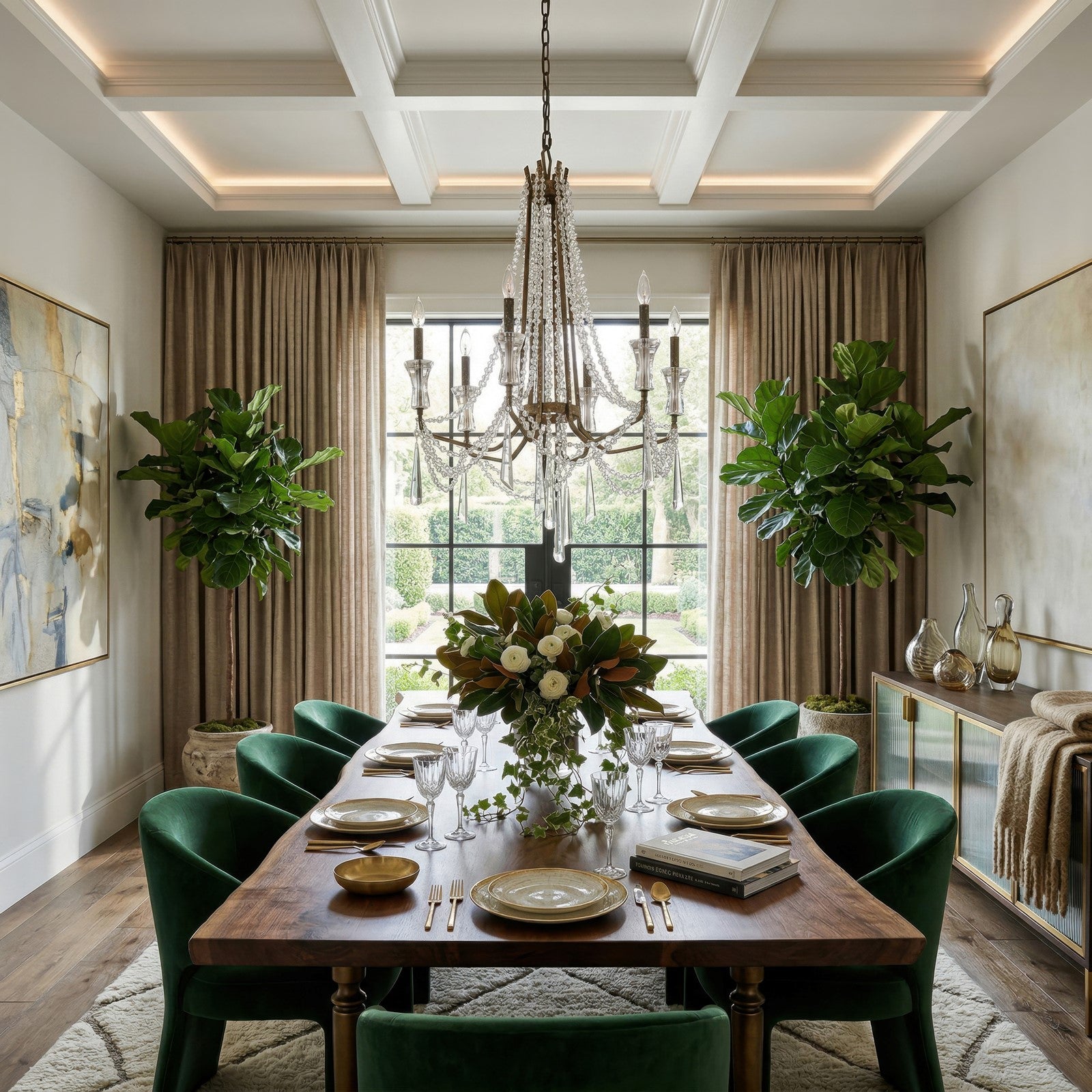 Varaluz Barcelona 6 Light Chandelier, Brass Kisser