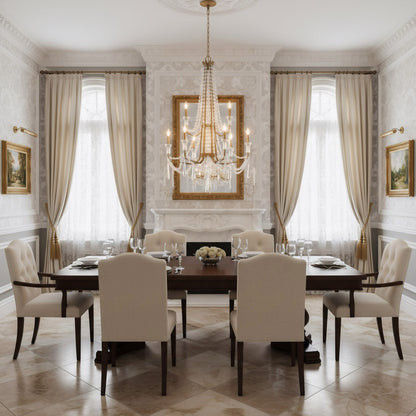 Varaluz Barcelona 9 Light Chandelier, Brass Kisser