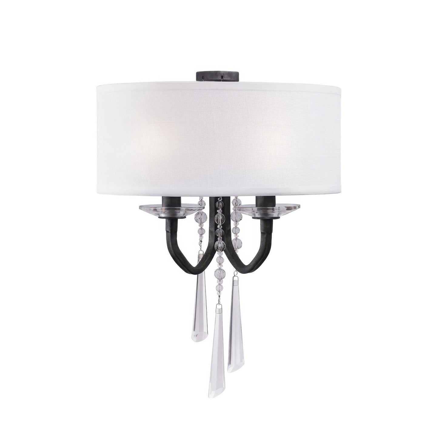 Varaluz Barcelona 2 Light Wall Sconce, Onyx/White