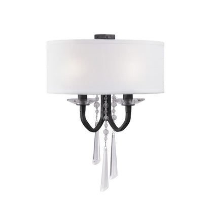Varaluz Barcelona 2 Light Wall Sconce, Onyx/White