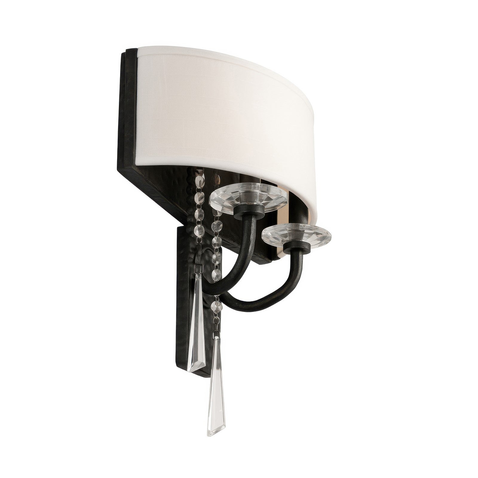 Varaluz Barcelona 2 Light Wall Sconce, Onyx/White